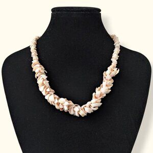 Vintage Pink Shell Chip Necklace